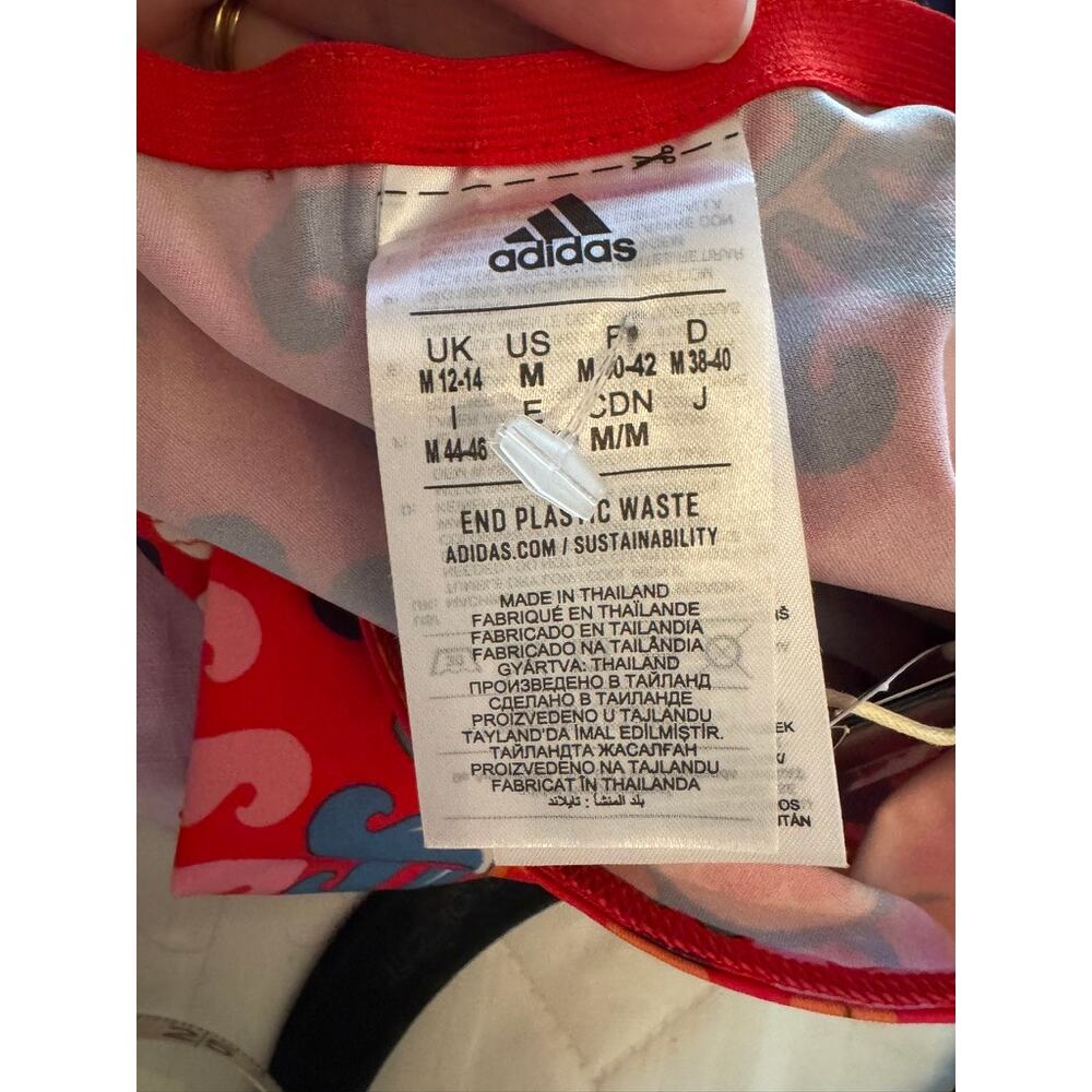 Farm Rio X Adidas Long Sleeve Crop Top Red Floral Medium NWT new with tags - Picture 4 of 6
